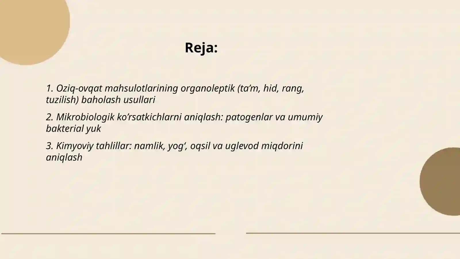 Oziq-ovqat mahsulotlarining to'la sifatligini tekshirish 2