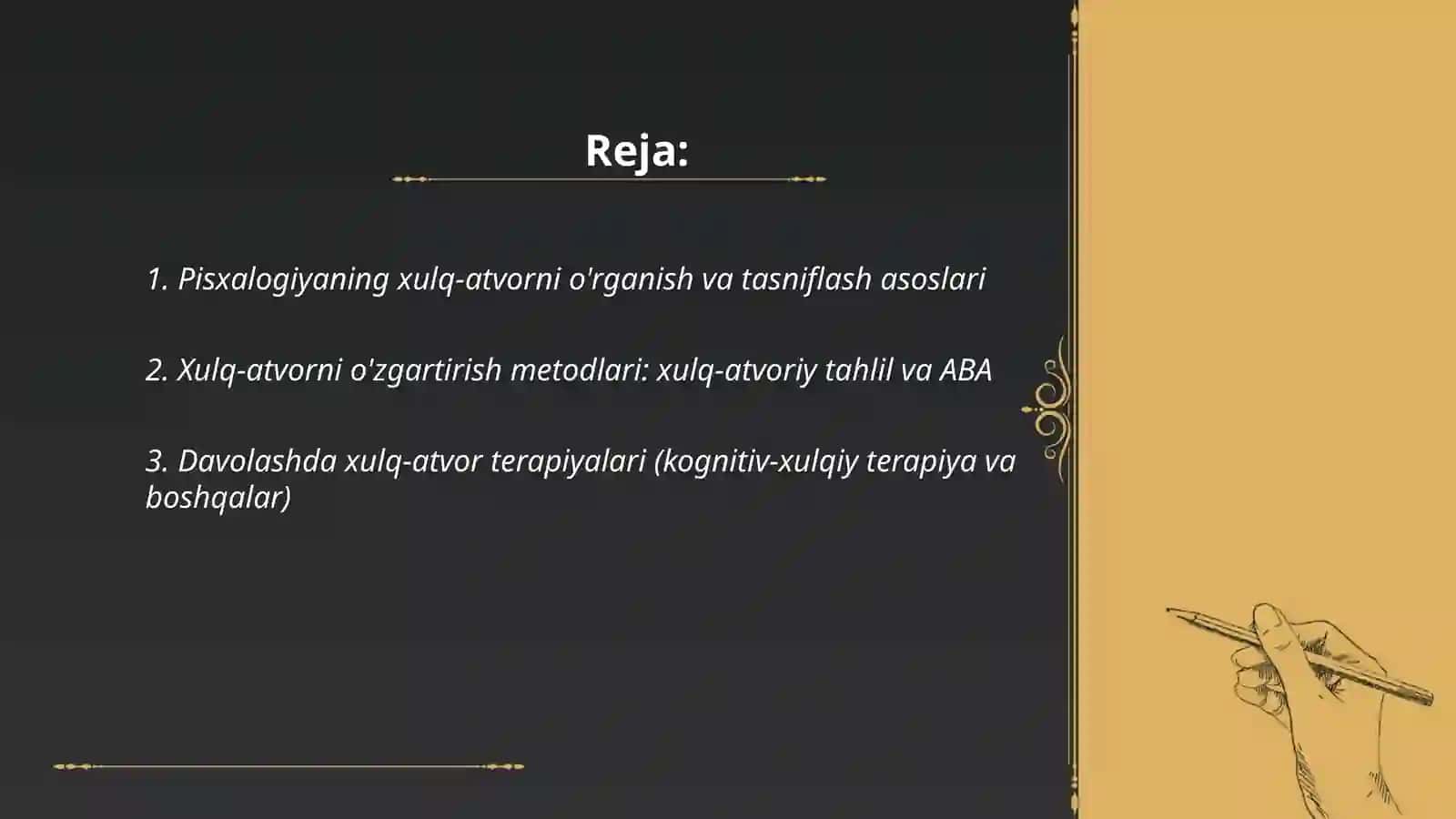 Pisxalogiyaning xulqa atvorini tadbiq qiluvchi fan sifatida 2