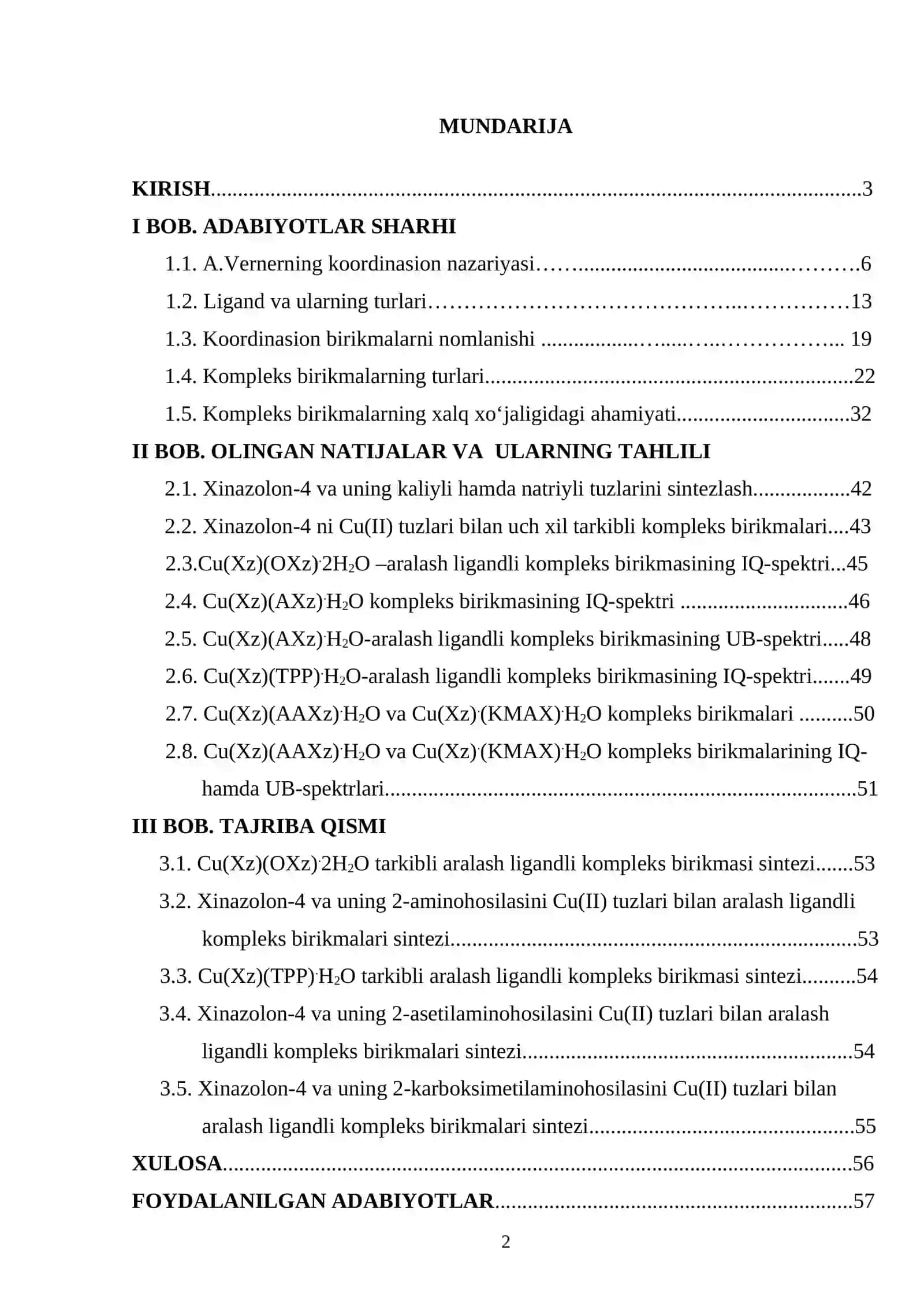 Aralash ligandli koordinasion birikmalarni sintezlash usullari 2