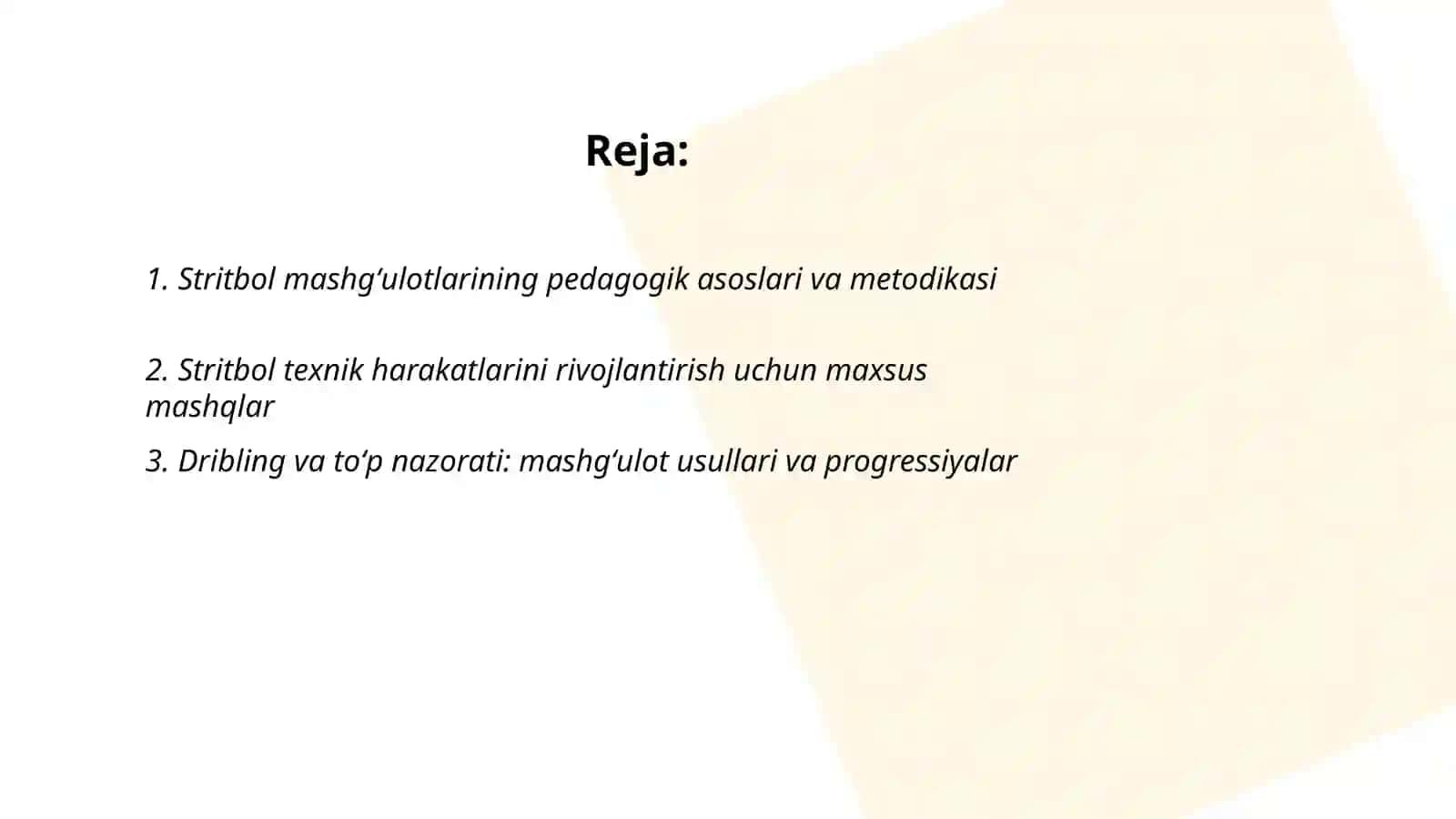 Stritbol mashgʻulotlarining pedagogik asoslari va metodikasi 2