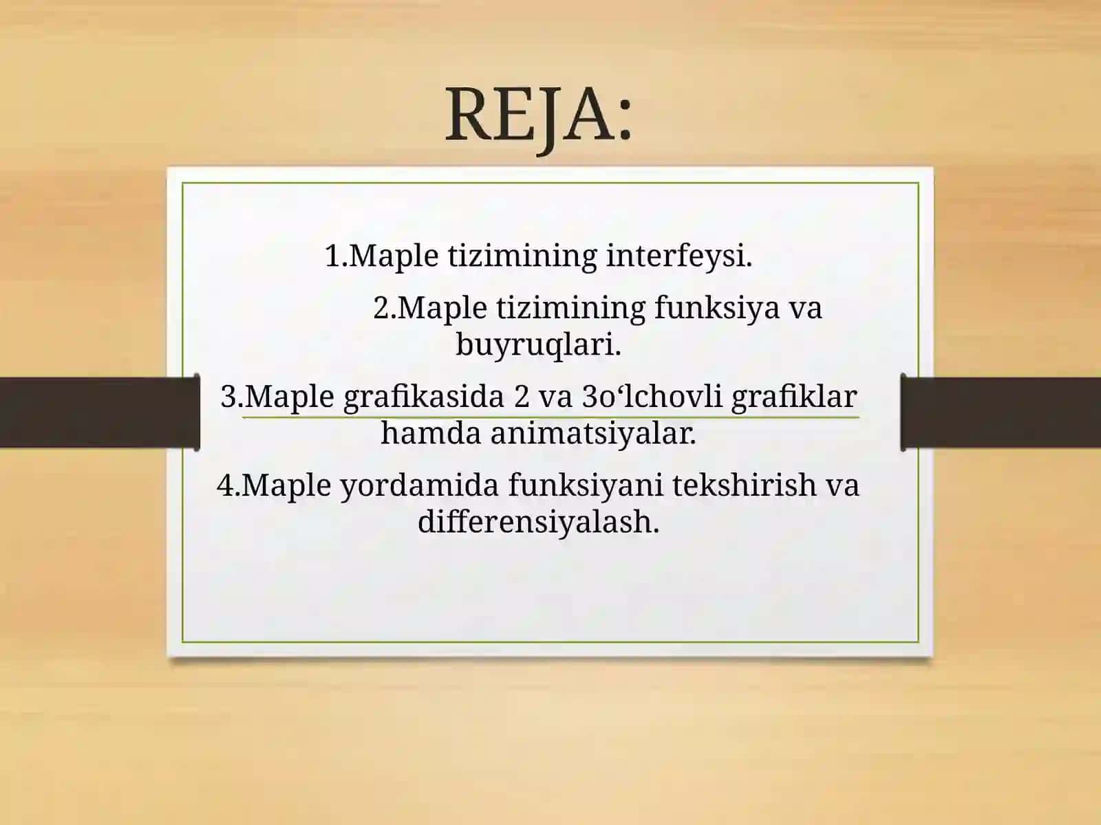 MAPLE DASTURI YORDAMIDA FUNKSIYA TO‘LIQLIKKA TEKSHIRISH 2