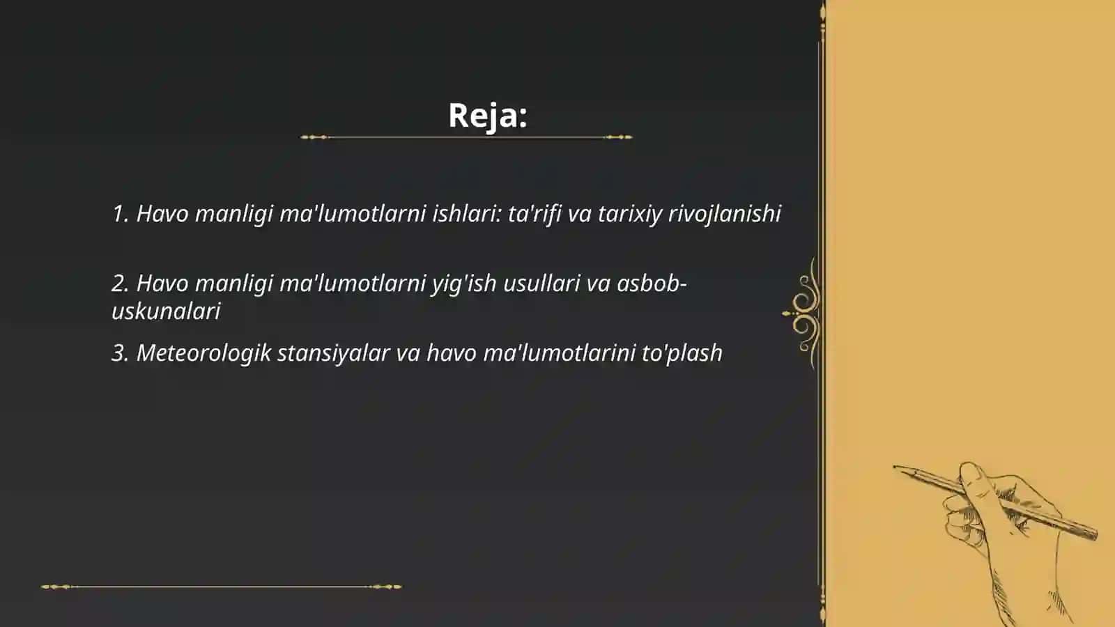 Havo manligi ma'lumotlarni ishlari 2