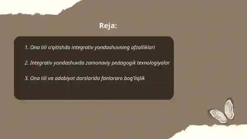 Ona tili o'qitishda integrativ yondashuv 2