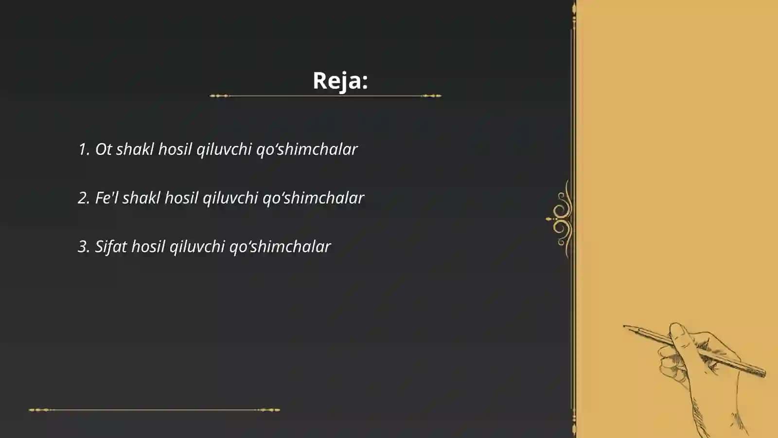 Sintaktik shakl hosil qiluvchi qoʻshimchalar 2