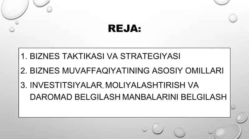 Biznes Taktikasi va Strategiyasi 2