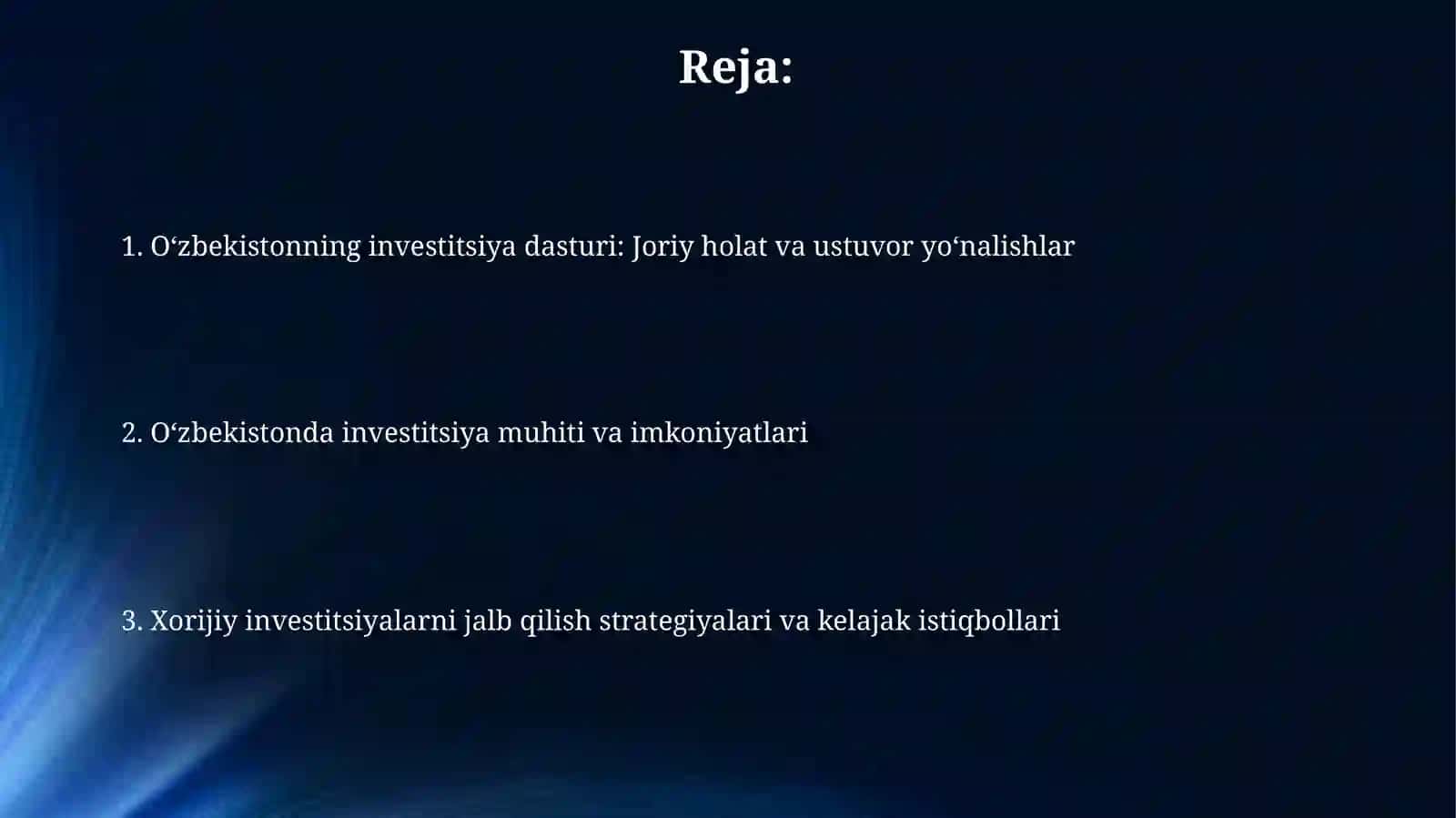 Oʻzbekistonning investitsion dasturi 2