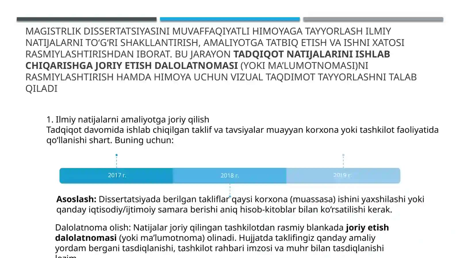 Magistirlik desertatsiyasini himoyaga tayyorlash 2