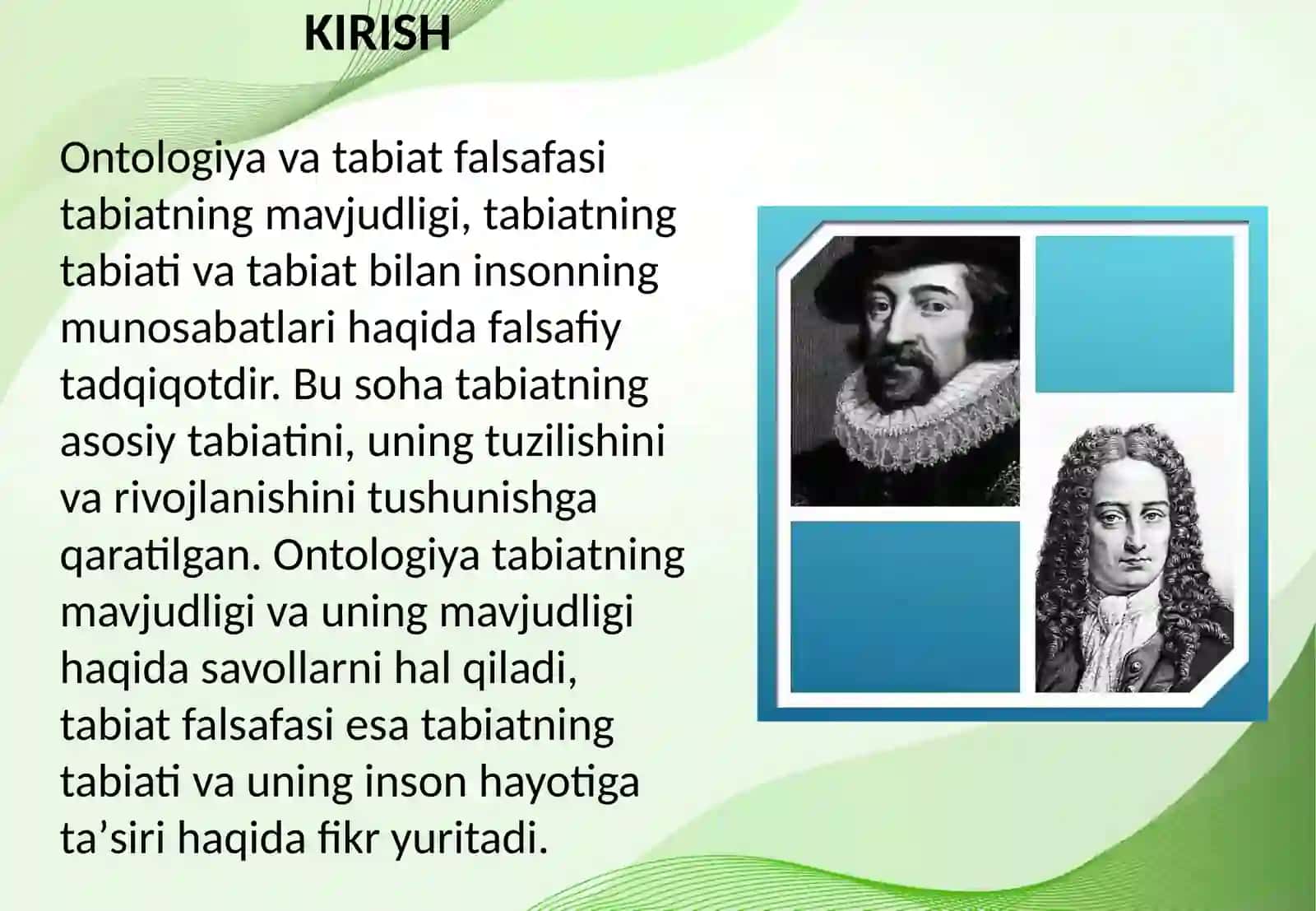 Ontologiya va tabiat falsafasi 2