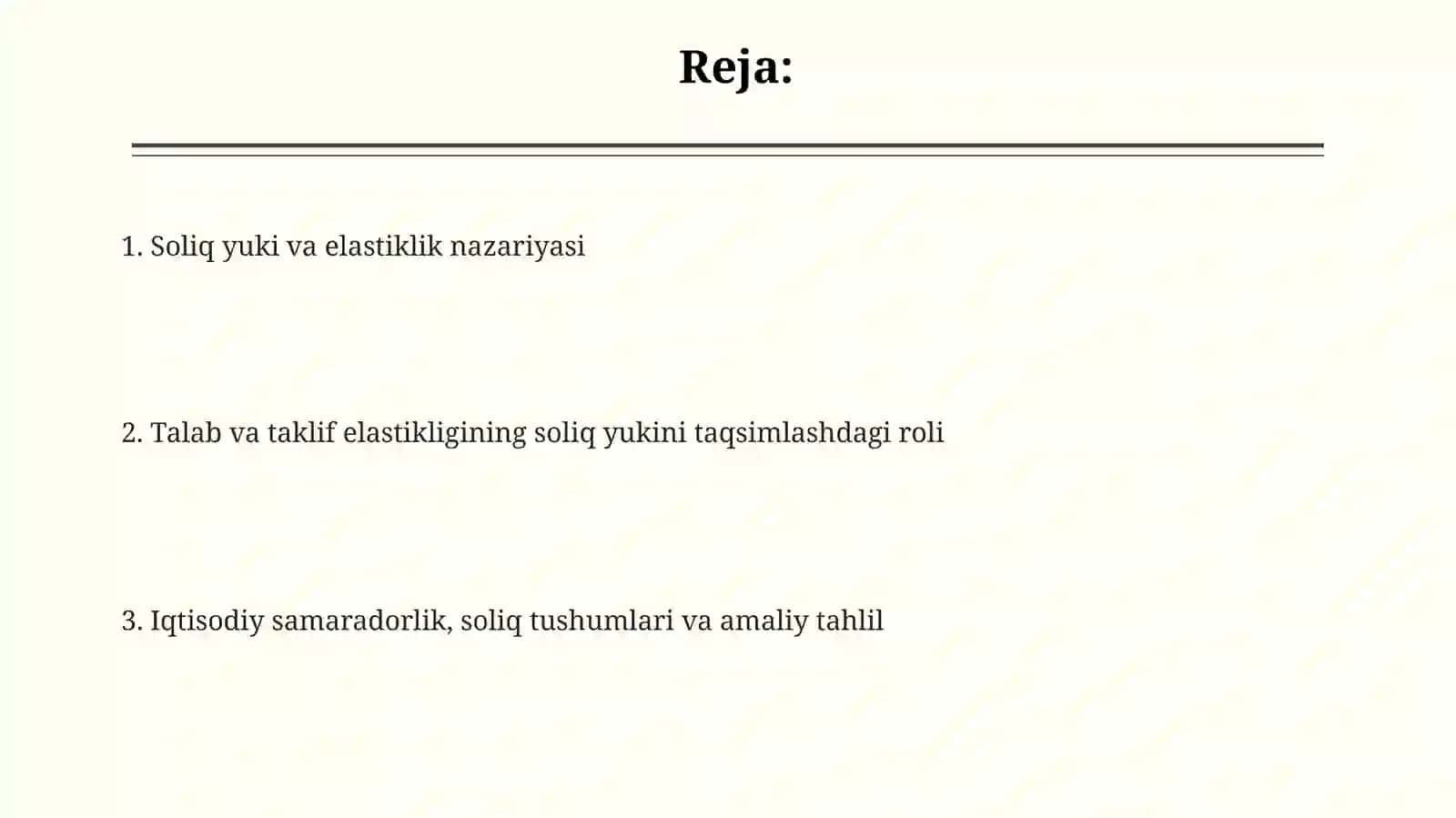 Soliq yuki va elastiklik nazariyasi 2