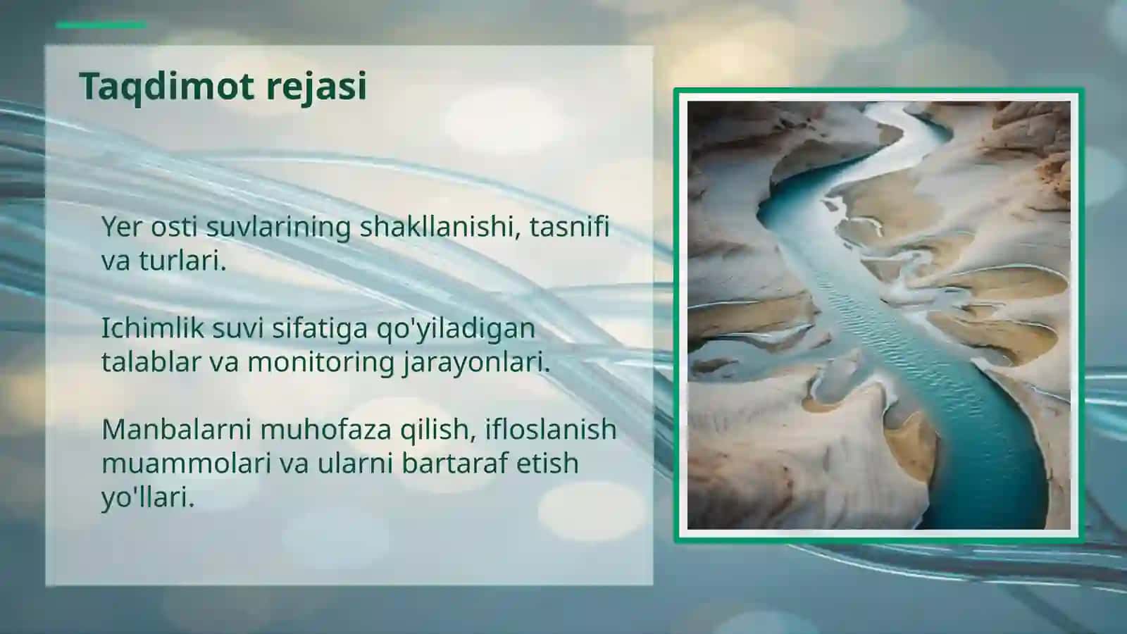 Yer osti ichimlik suv manbalari: Hayotiy muhim zaxiralar 2