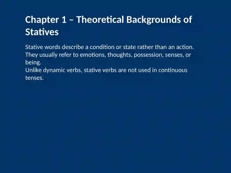 STATIVE WORDS OR THE WORDS OF CATEGORY 2