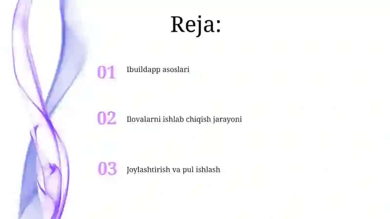 Ibuildapp tilida mobil ilova yaratish 2