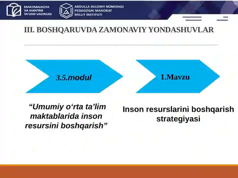 Umumiy o‘rta ta’lim maktablaridagi inson resurslarini boshqarish strategiyasi 2