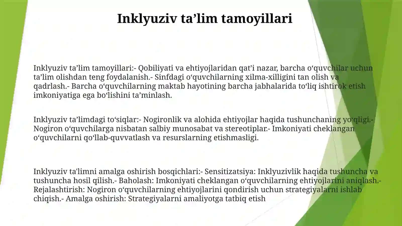 Inklyuziv Ta'Limning Tamoillari Va Unga Bulgan Extiyojlar Va Uning Sabablari Va Bosqichlari 2