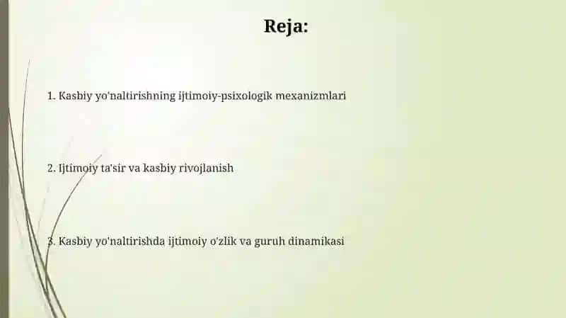 Kasbiy yo'naltirishning ijtimoiy-psixologik mexanizmlari 2