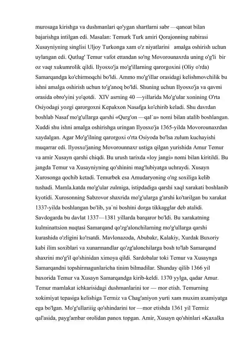 AMIR TEMUR DAVRIDA MADANIYAT VA SAN'AT TARAQQIYOTI. 2