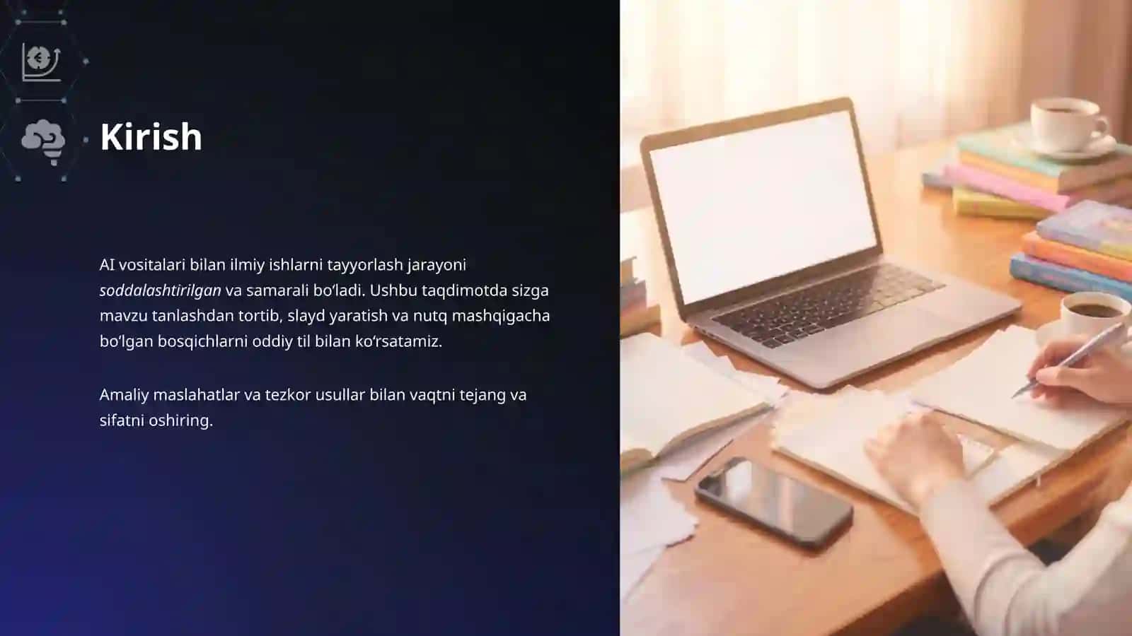 Talabalar uchun AI | Referat, Kurs ishi va Prezentatsiyani Oson Tayyorlash 2