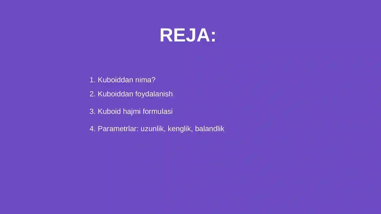 Kuboid va kunning hajmini topish 2