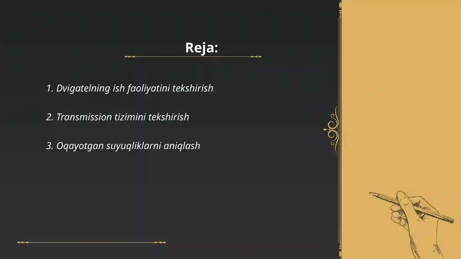 Avtomobillar ishonchliligini tekshirish 2