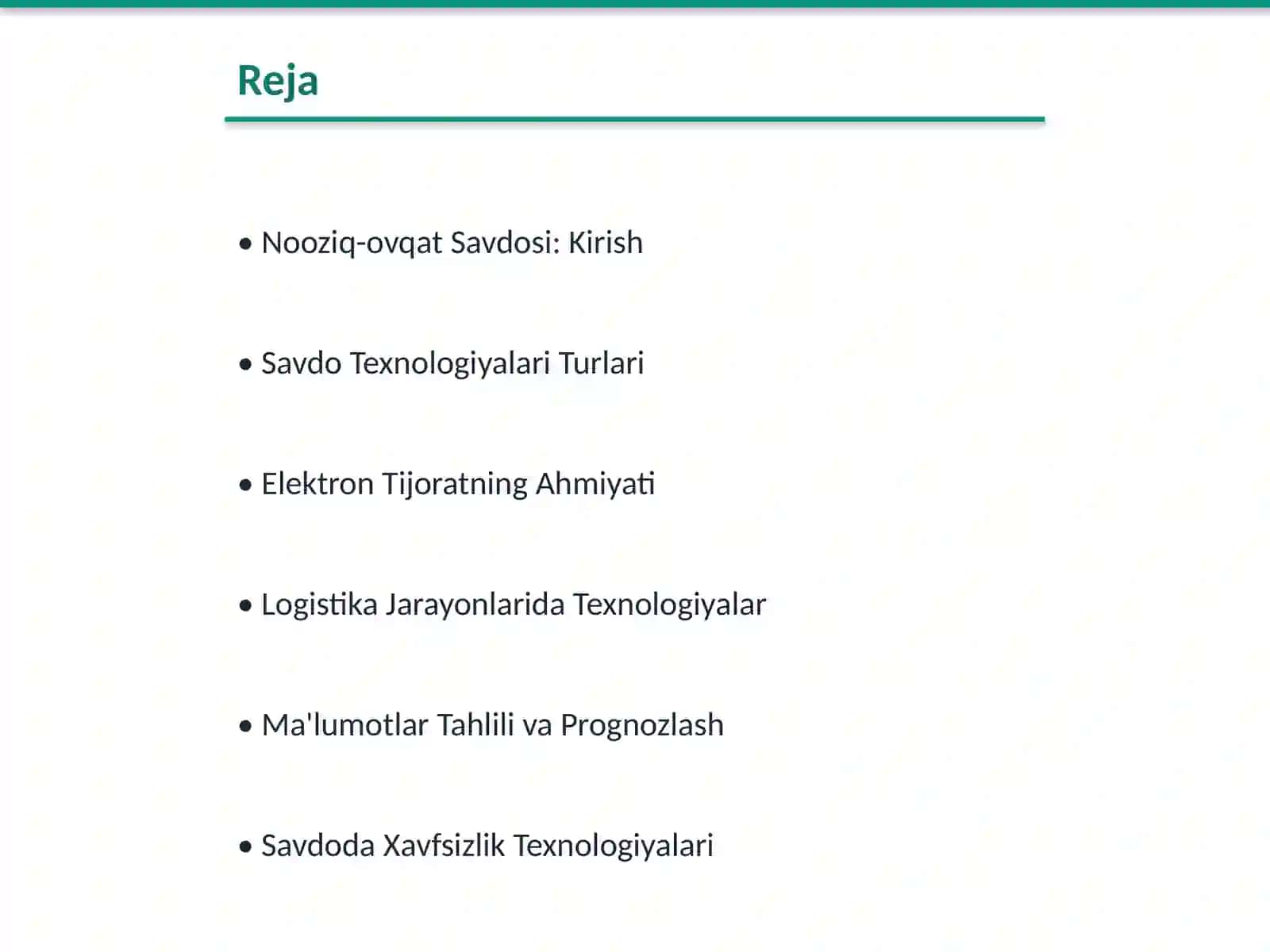 Nooziq-ovqat Mahsulotlari Savdo Texnologiyasi 2