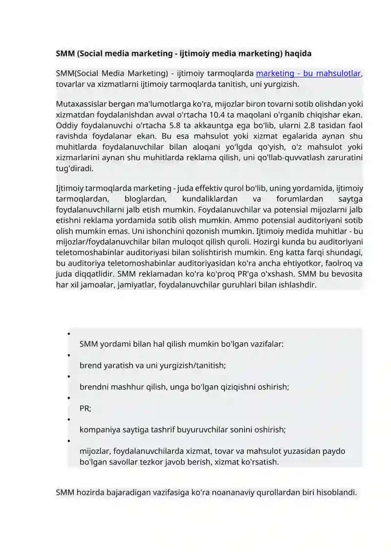 SMM asosida tadqiqot loyihalarini boshqarish. Telegramda kanal ochish 2