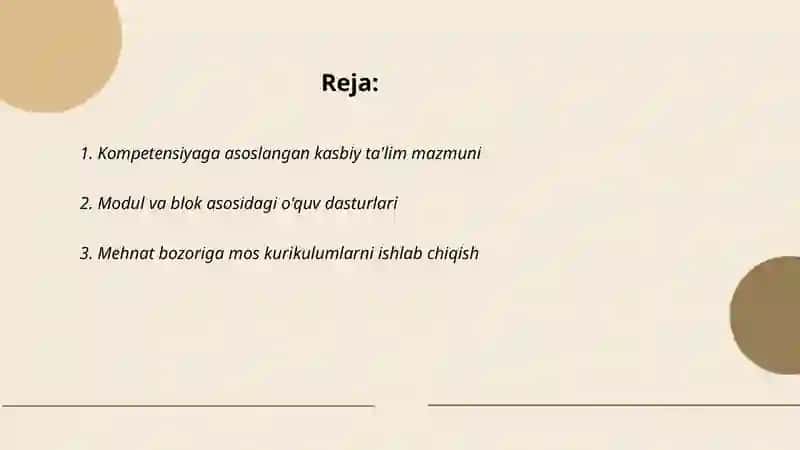 Kompetensiyaga asoslangan kasbiy ta'lim mazmuni 2