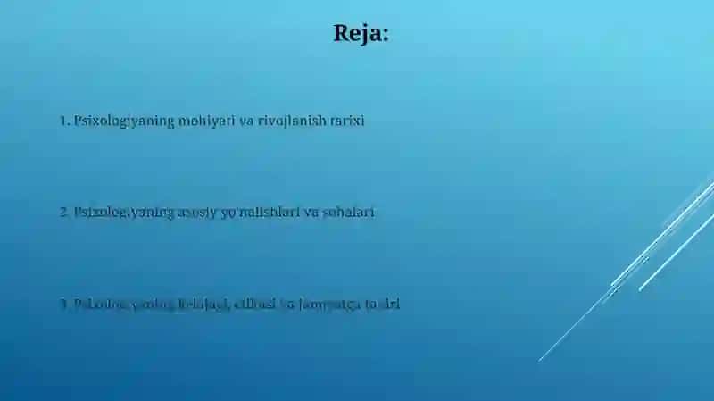 Psixologiya fanining predmeti va rivojlanish tarixi 2