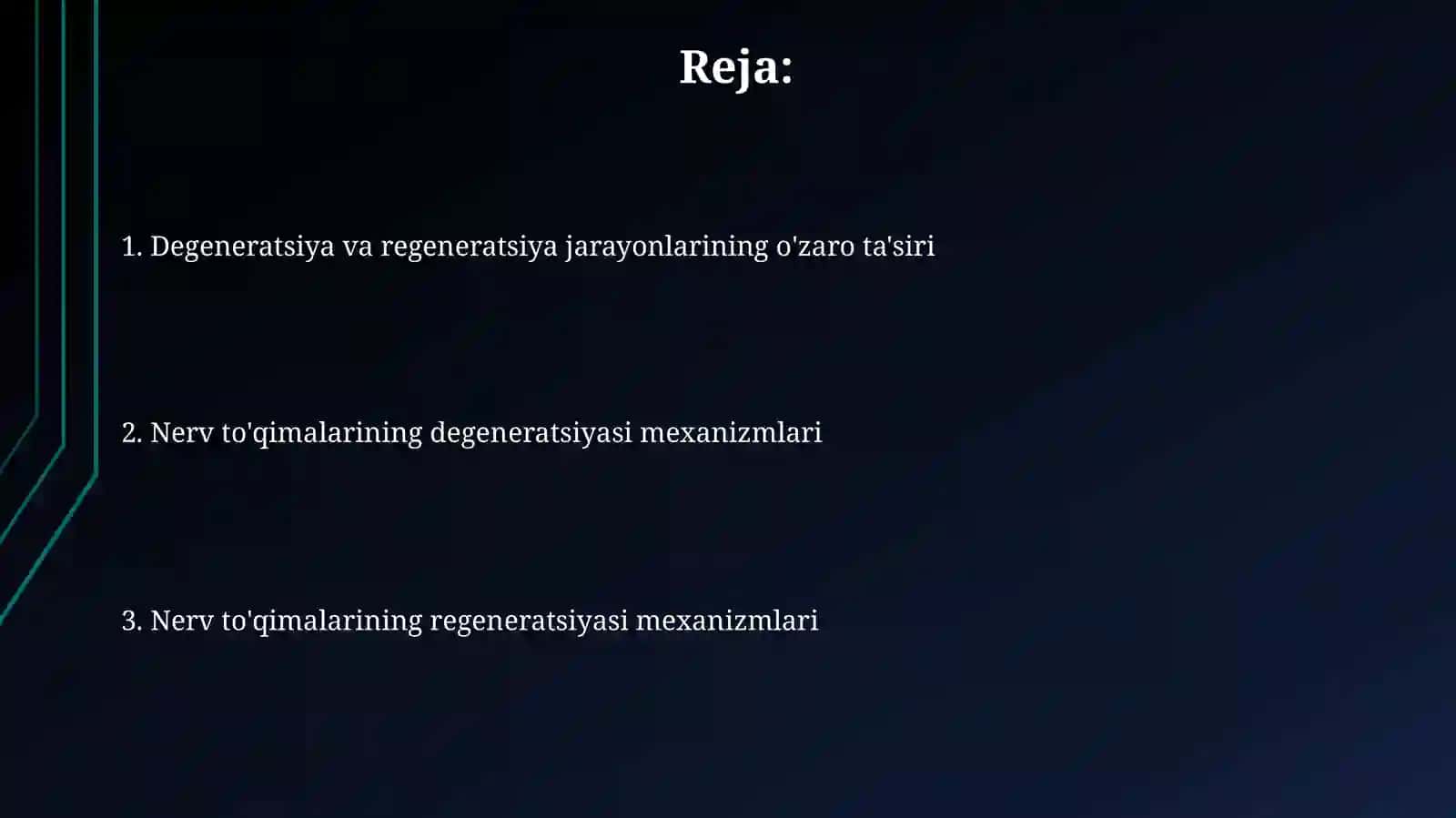 Nerv tòqimasining degeneratsiyasi varegeneratsiyasimexanizmlari 2