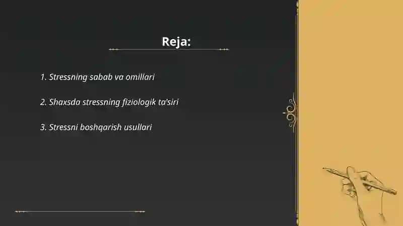Stressning sabab va omillari 2