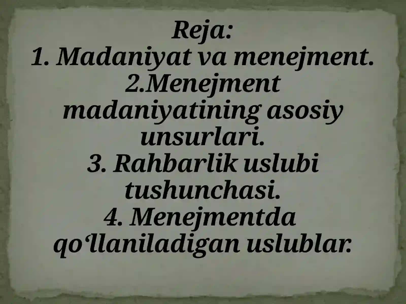 Menejment madaniyati va uslubi 2