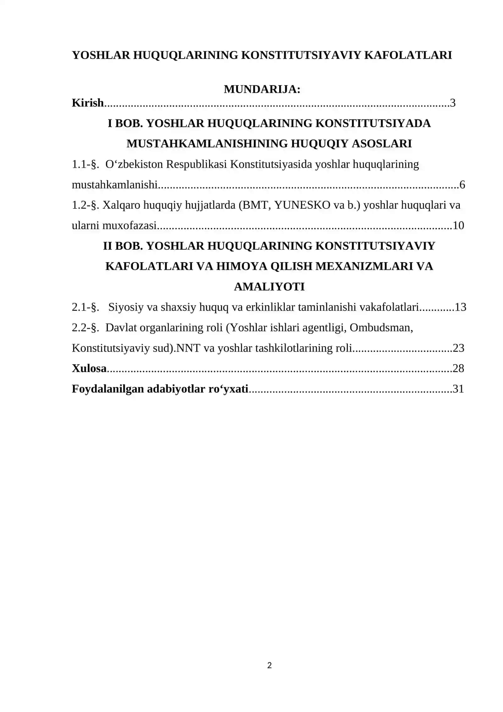 YOSHLAR HUQUQLARINING KONSTITUTSIYAVIY KAFOLATLARI 2