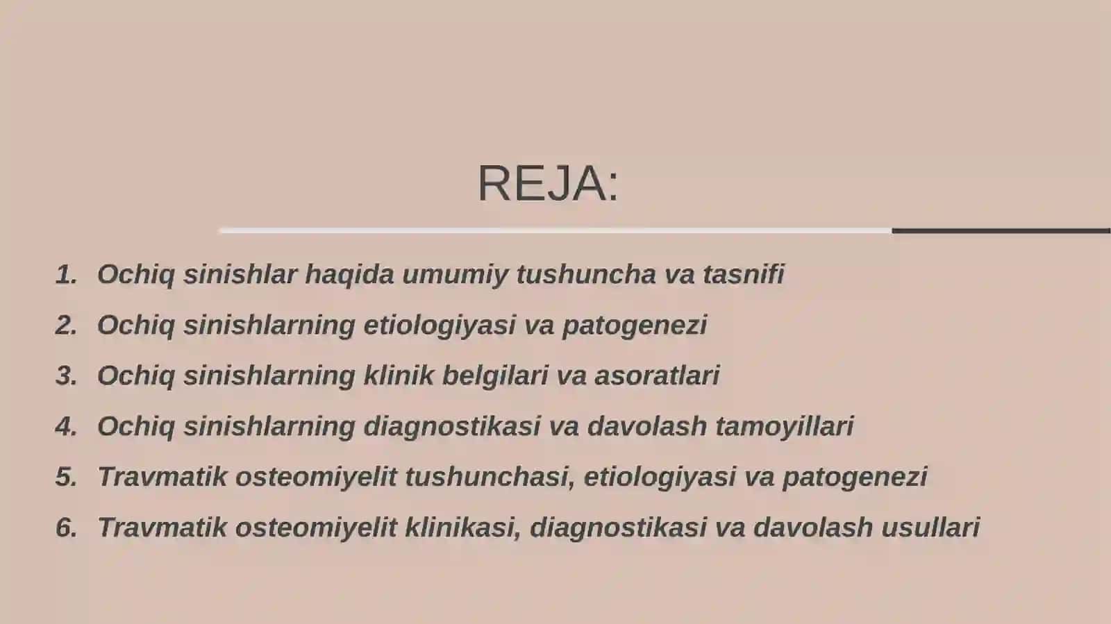 OCHIQ SINISHLAR. TRAVMATIK OSTEOMIYELIT 2