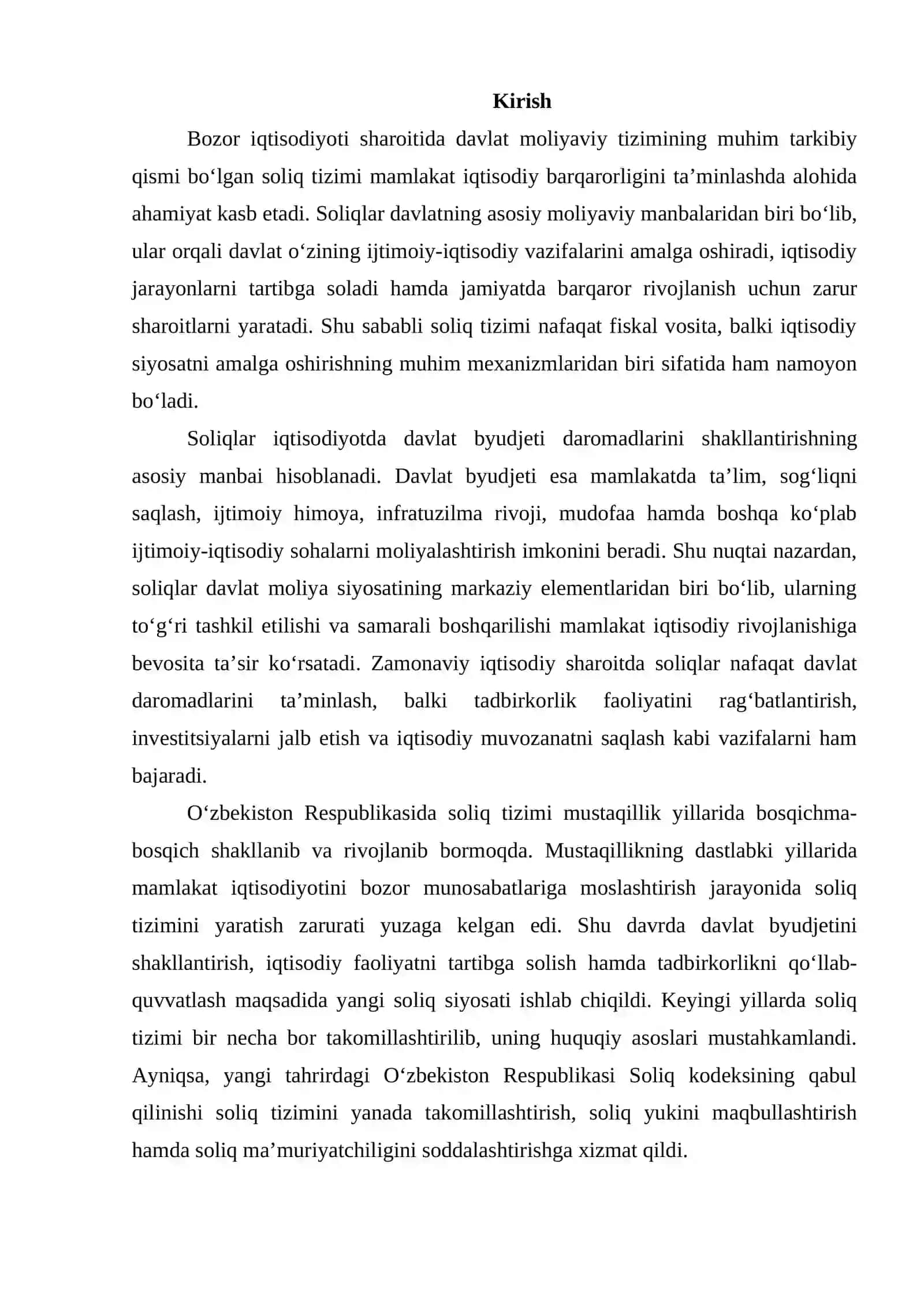 Oʻzbekiston Respublikasining soliq tizimiga umumiy tavsiy 2