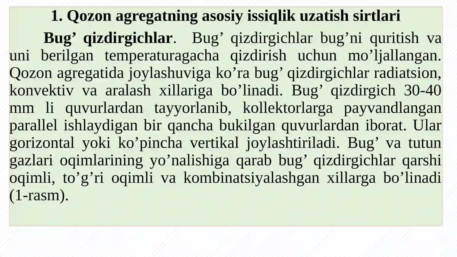 Qozonagregatining issiqlik balansi 2