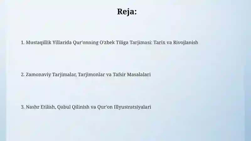 Mustaqillik Yillarida Qur'onning O'zbek Tiliga Tarjimasi 2