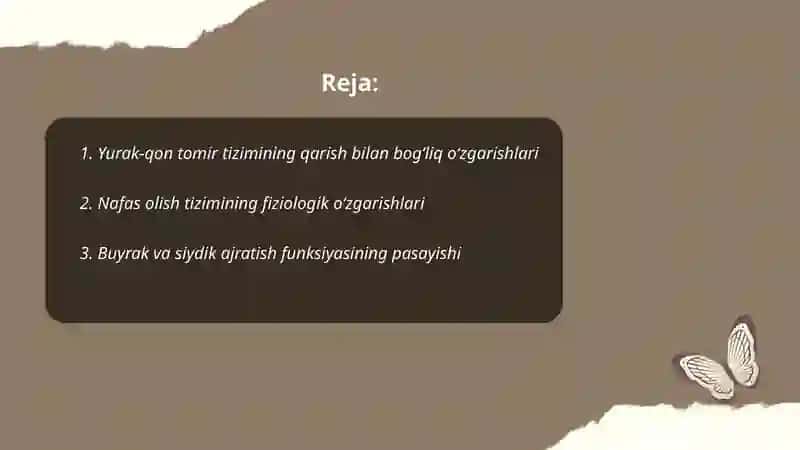 Keksa bemor.Keksa organizmning fiziologik xususiyatlari 2