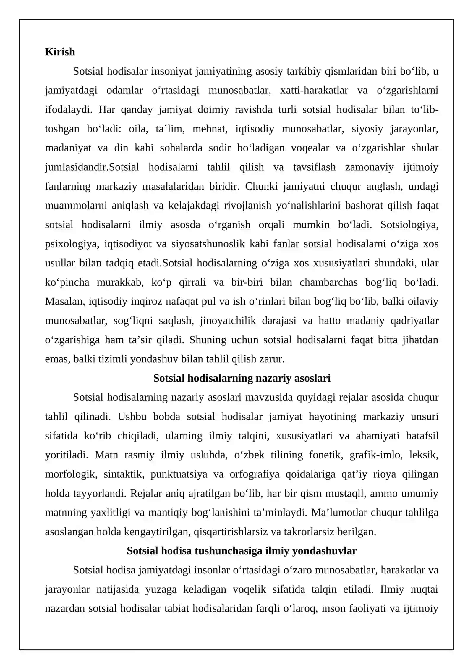 Sotsial hodisalar tahlili va tavsifi 2