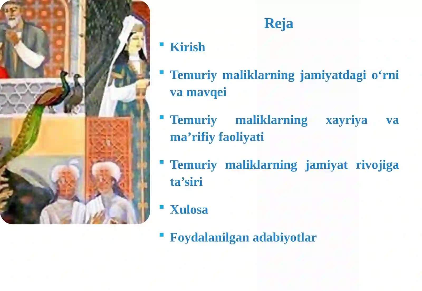 Temuriy maliklarning ijtimoiy sohadagi faoliyatlari 2