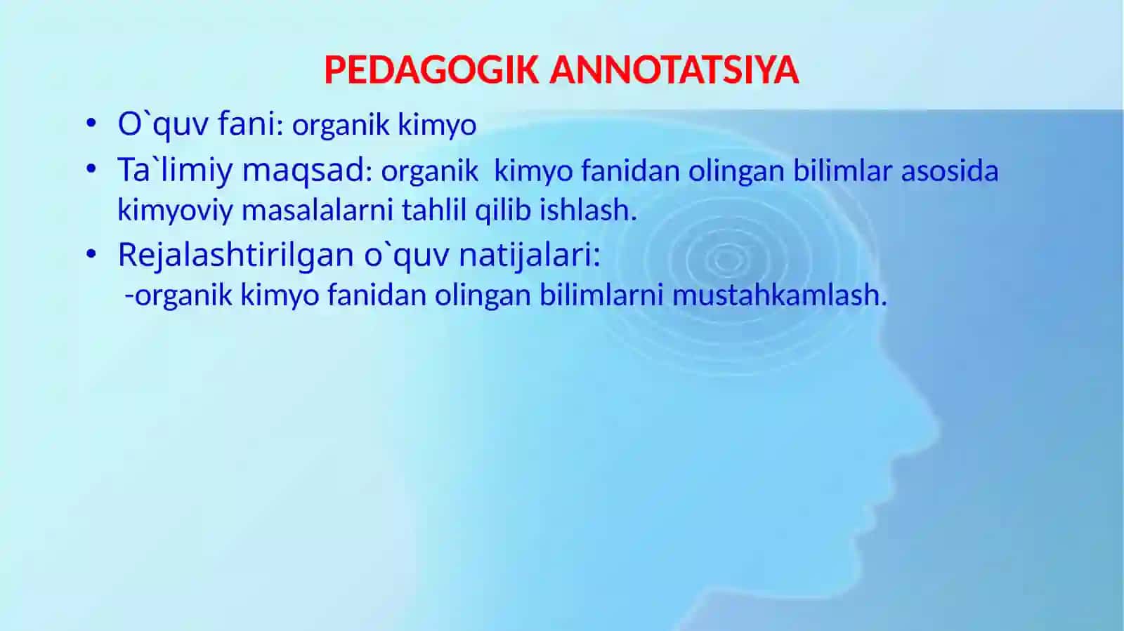 Biologiya fanidagi organik kimyo masalalari 2