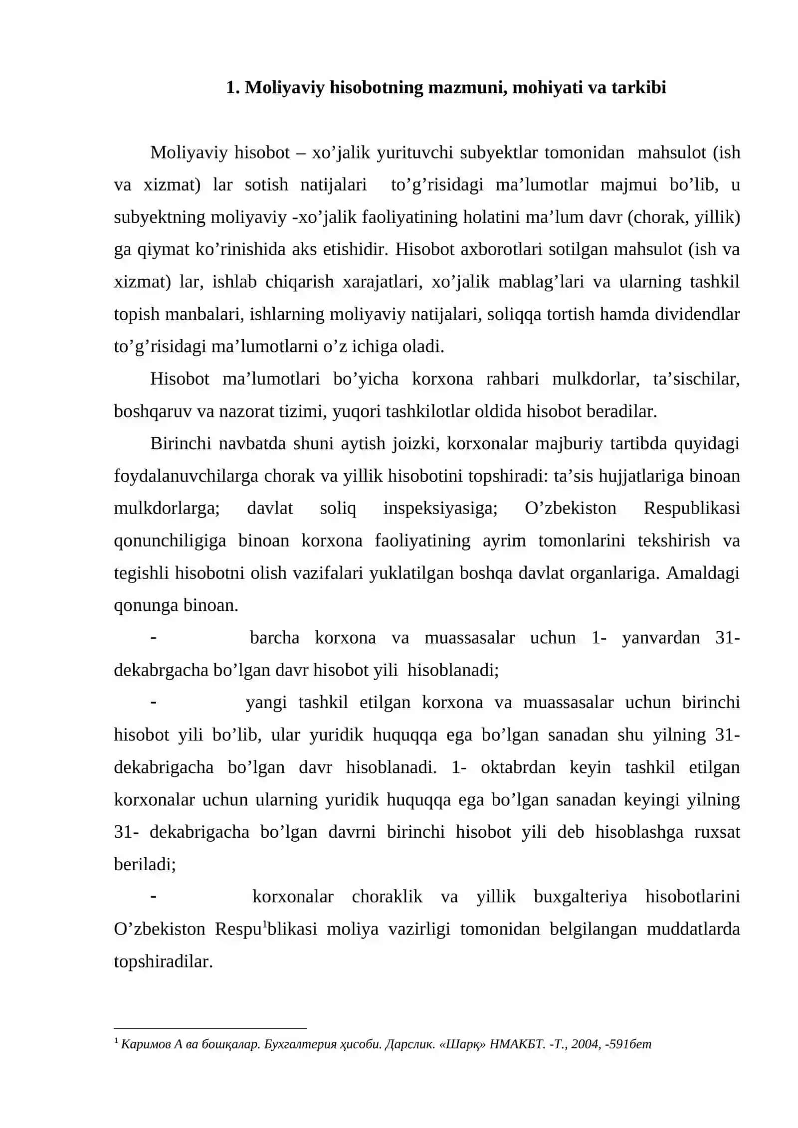 Moliyaviy natijalar to'g'risidagi hisobotni tuzish va tahlil qilish 2