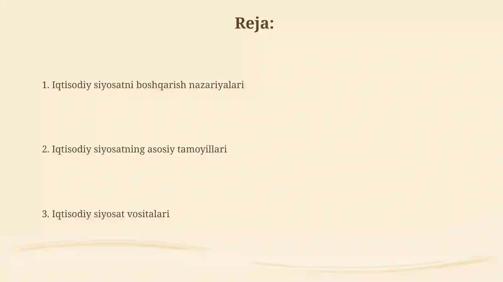Iqtisodiy siyosat, vositalar va boshqaruv nazariyasi 2