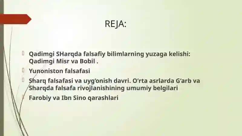 FALSAFANING MOHIYATIGA OID SHARQ VA G'ARB MUTAFAKKIRLARINING TAVSIYALARI 2