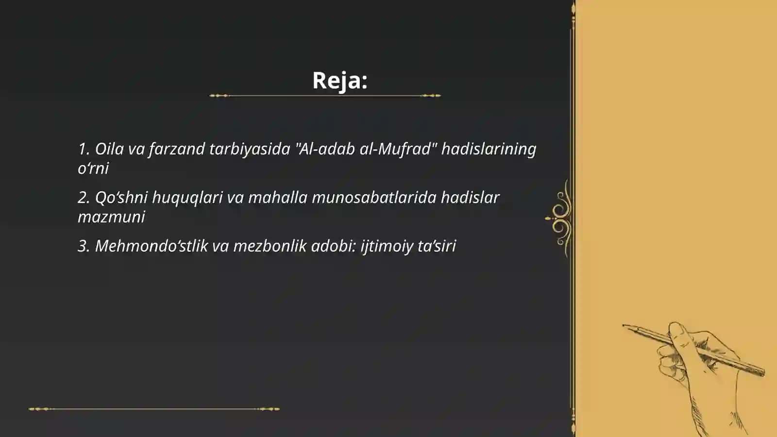 Al-Adab Al-Mufrad Hadislar Ijtimoiy Hayotdagi Oʻrni 2