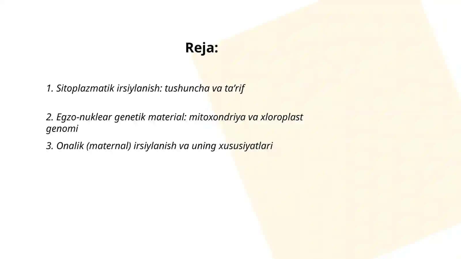 Sitoplazmatik irsiylanish tushunchasi va mexanizmi 2