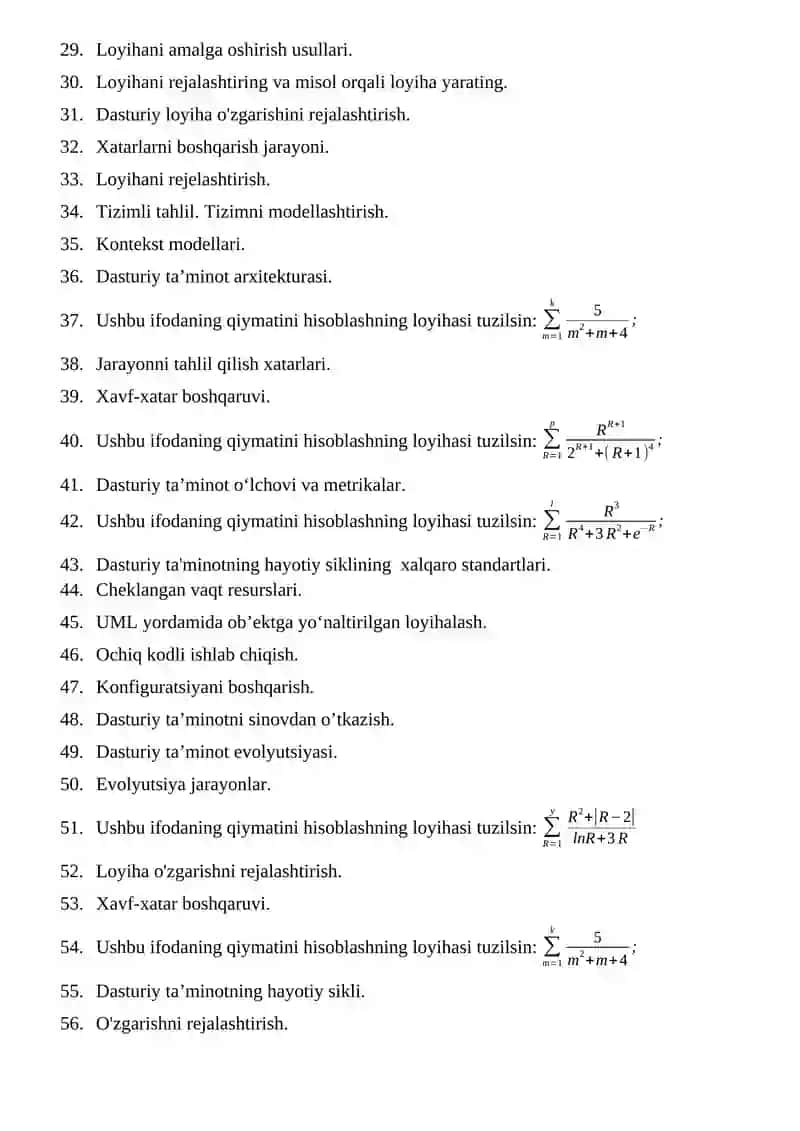 Dasturiy injiniringga kirish 2