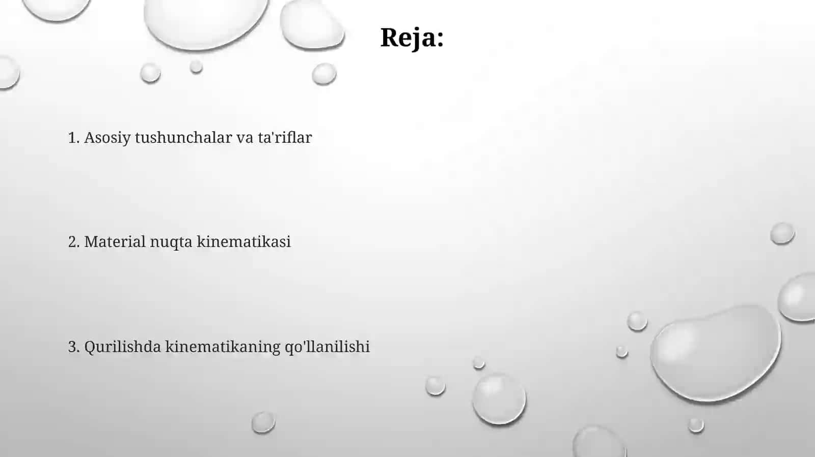 Qurilishda fizikaning asoslari. Moddiy nuqta kinematikasi 2