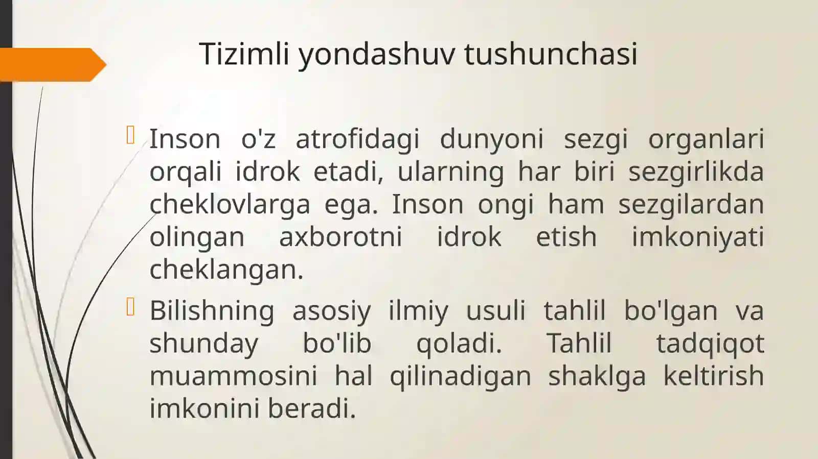 Tizimliyondashuvvamodellashtirish 2