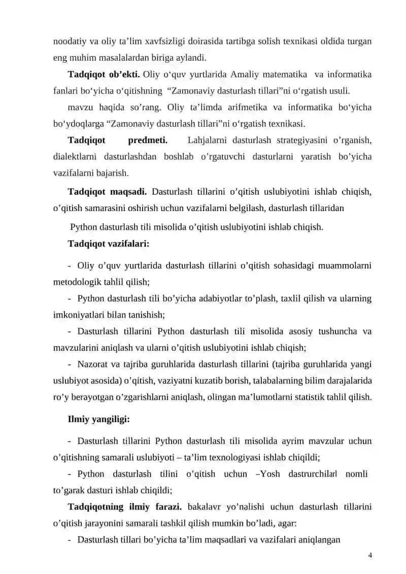 Magistrlik dissertatsiyasi mavzusining asoslanishi va dolzarbligi 2