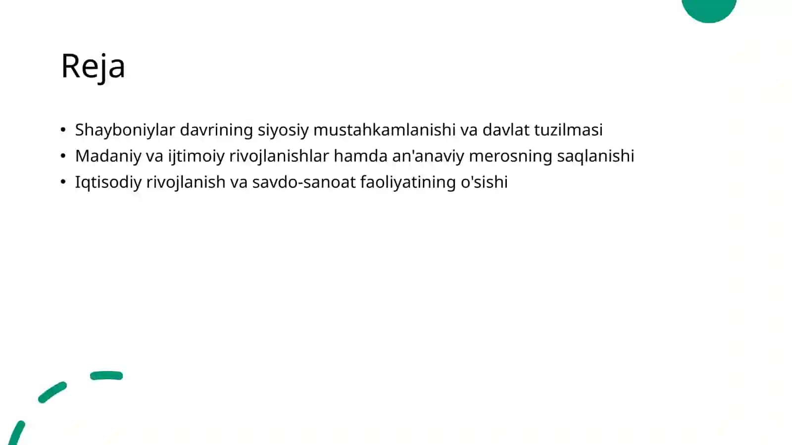 Shayboniylar davri tarixini qayta mustahkamlash 2