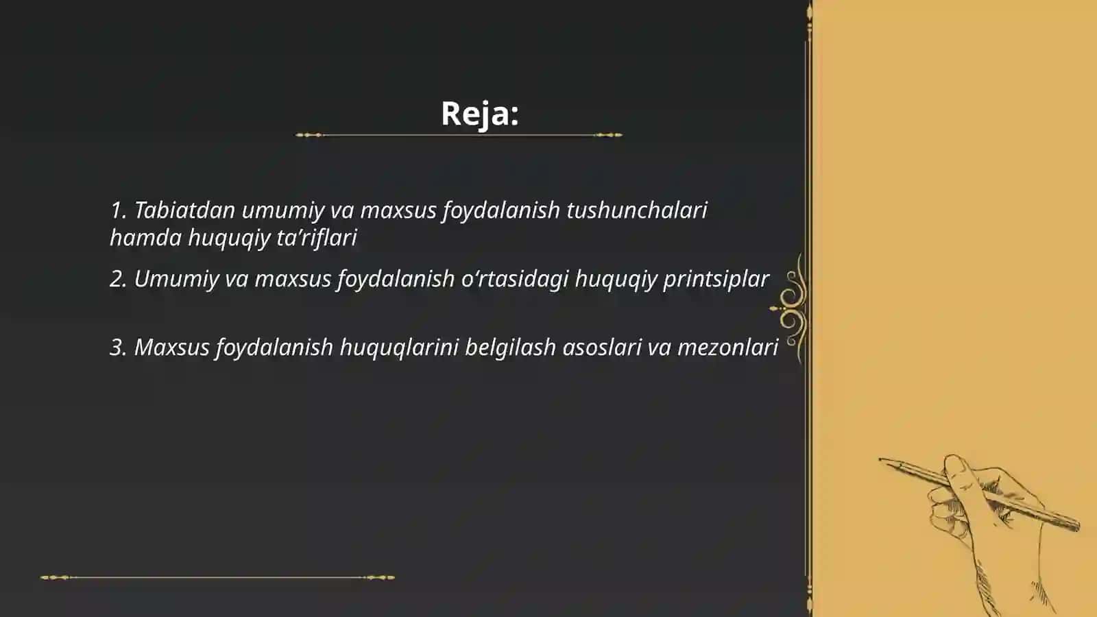 Tabiatdan umumiy va maxsus foydalanish oʻrtasidagi huquqiy chegara 2